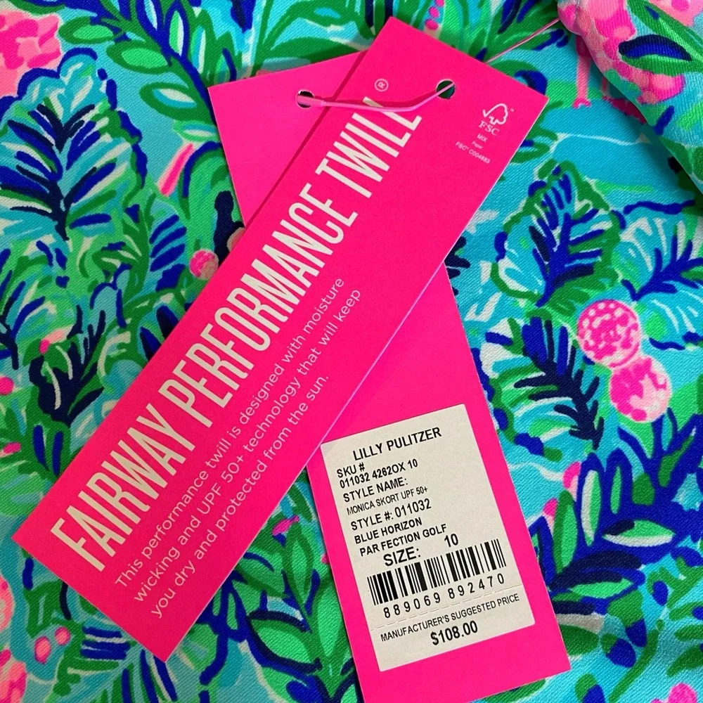 Lilly Pulitzer Monica Skort Par Fection Golf Blue Horizon Sz 10 - Picture 9 of 9
